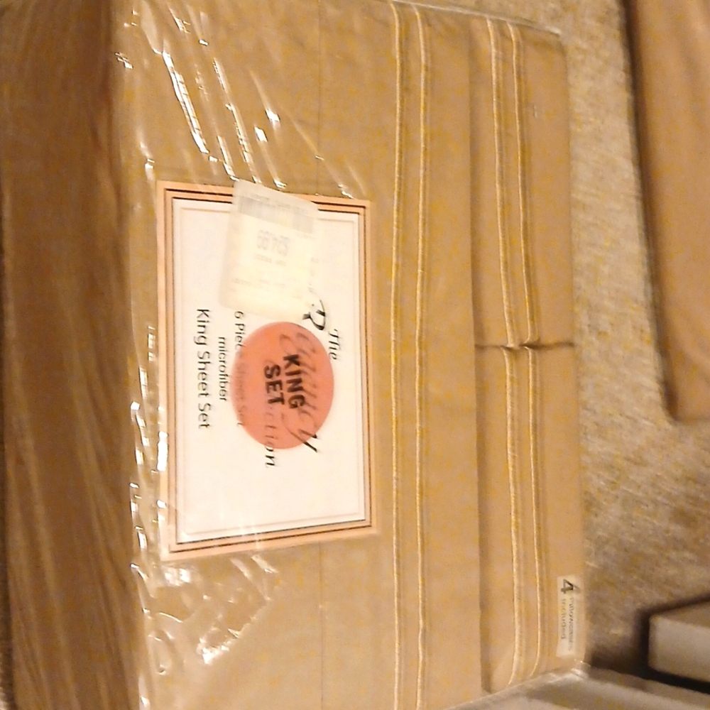 The Regency collection 6 piece king sheet set in beige
